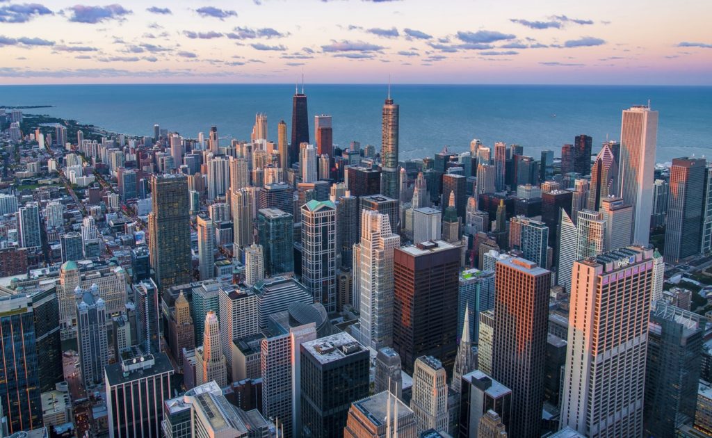 Chicago downtown aerial photo