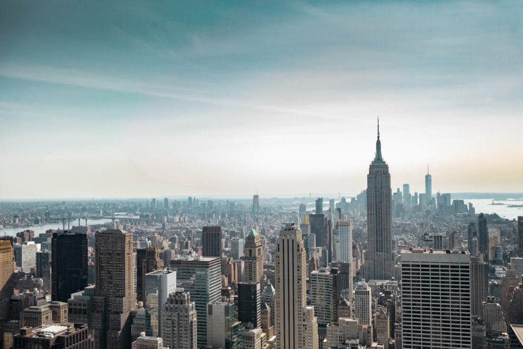 New York City Downtown and Wall St. Skyline