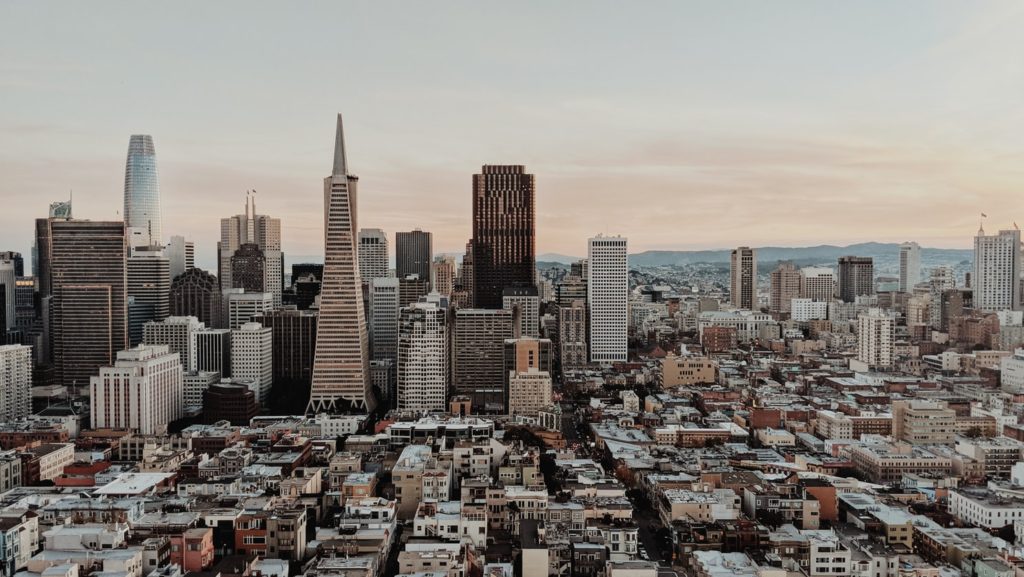 Silicon valley - San Francisco downtown skyline