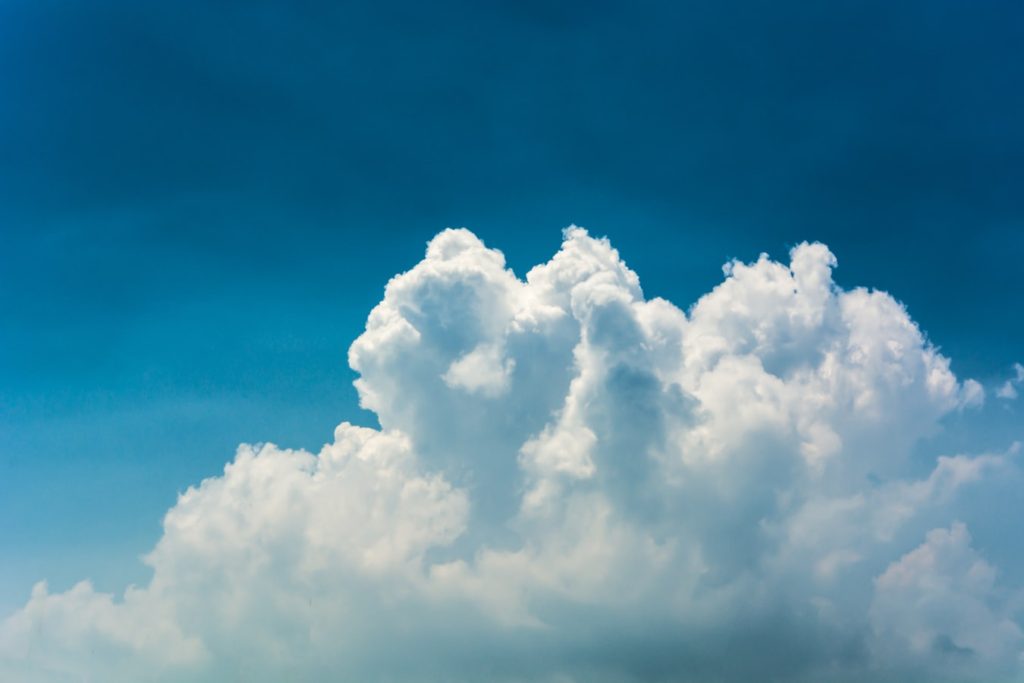 A large white cloud in the sky